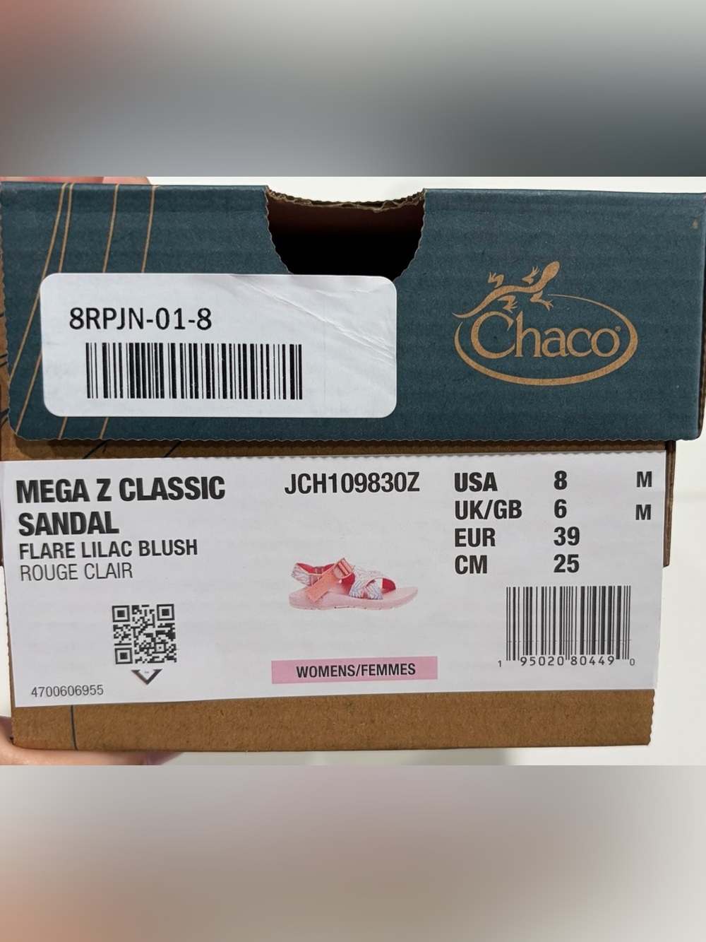 Chaco Women's Size 8 Mega ZCloud Sport Sandals Water Shoes NWT Adjustable Pink - Picture 8 of 9